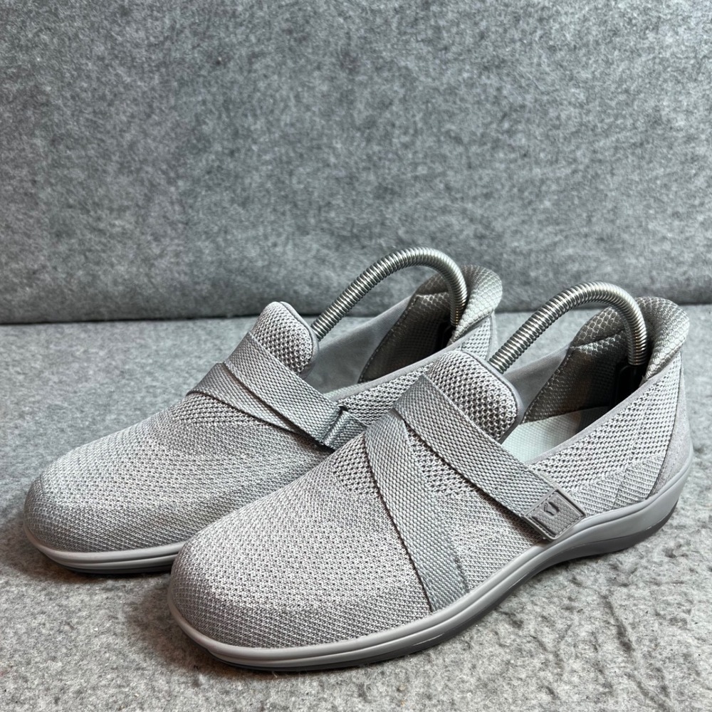 Orthofeet Womens Grey Mesh Slip On Walking Shoes Orthotic Comfort Sneakers 8